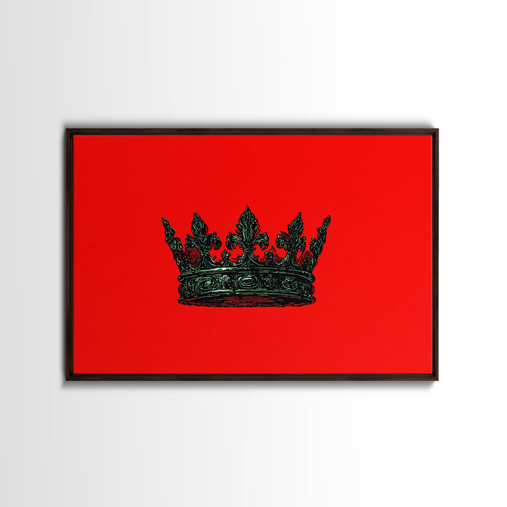 Black Crown On Red Background Wall Art, African Queen Decor, Royal Afrocentric Print, Bold Modern Black Culture Art, Statement Wall Decor