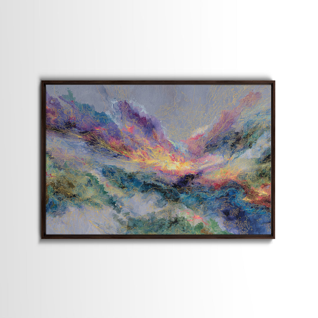 Colorful Abstract Mountain Light Canvas Print, African Art Abstract, Modern Wall Art, Luxury Home Decor, Textured Painting