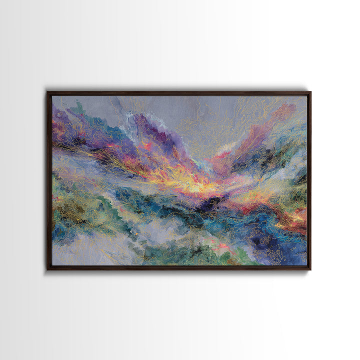 Colorful Abstract Mountain Light Canvas Print, African Art Abstract, Modern Wall Art, Luxury Home Decor, Textured Painting
