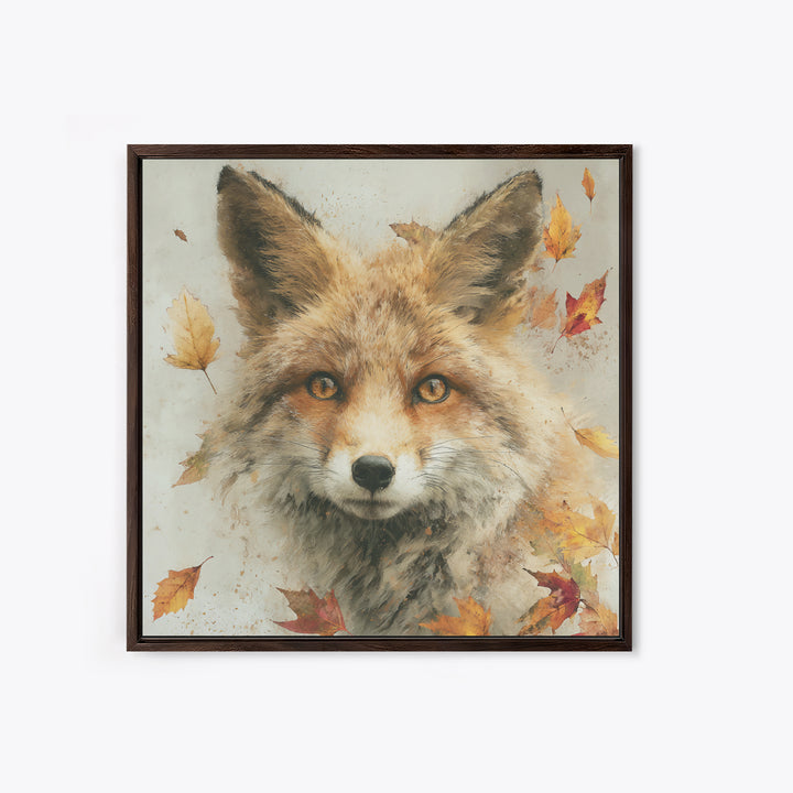 Dignified Fox Portrait Framed Canvas Print, Animal Art, Safari Nursery Decor, Living Room Decor, Fine Art, Creature, ANI-1x1-1