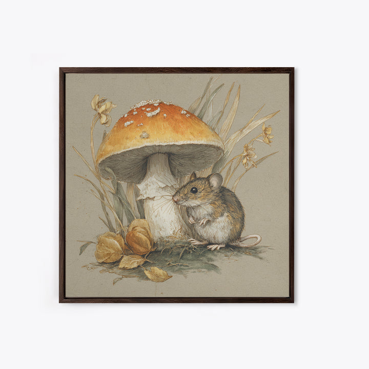 Tiny Field Mouse Canvas Print, Animal Art, Nursery, Living Room Decor, Fine Art, Creature, Modern Decor, Fine Art Print, ANI-1x1-10