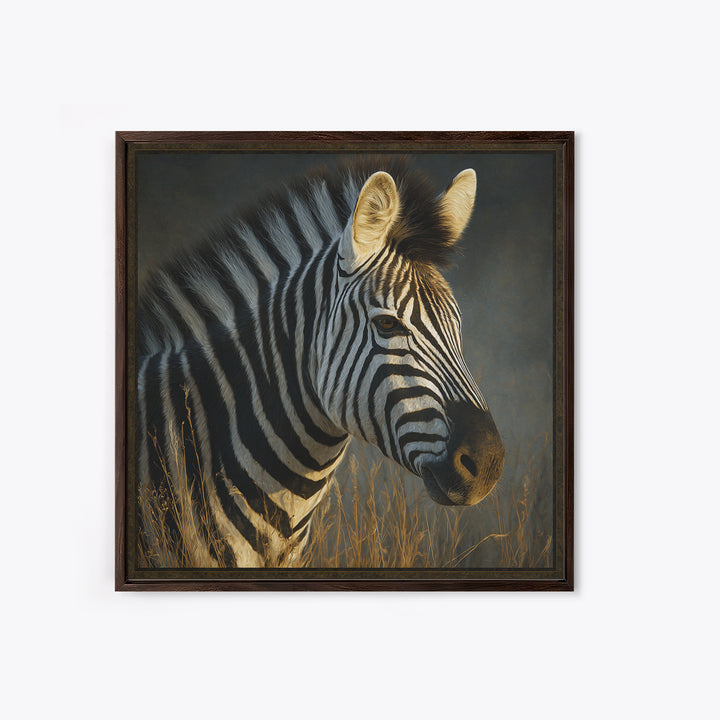 Zebra Portrait with Bold Graphic Stripe Pattern Canvas Print, Animal Art, Nursery Art, Living Room Decor, Fine Art, Creature, ANI-1x1-17
