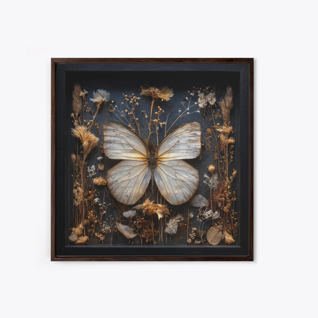 Butterfly Specimen Composition Canvas Print, Animal Art, Printable Wall Art, Living Room Decor, Creature, Boho Wall Art, ANI-1x1-23