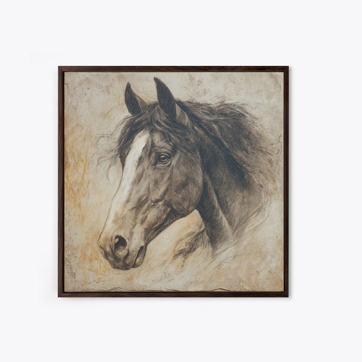 Majestic Horse Head Canvas Print, Animal Art, Original Painting, Living Room Decor, Abstract Art, Creature, Boho Wall Art, ANI-1x1-3