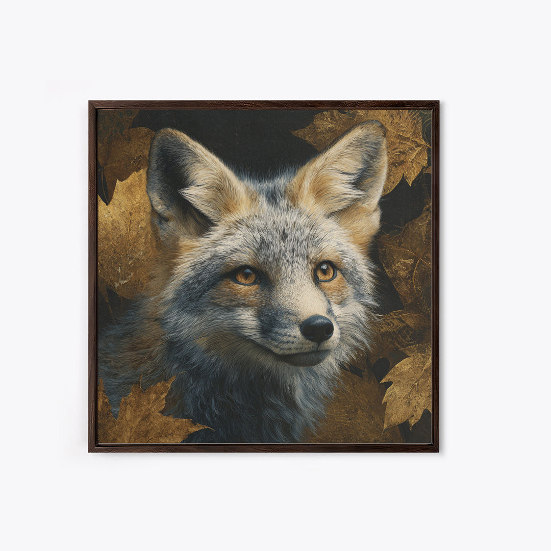 Dignified Fox Portrait Canvas Print, Animal Art, Modern Decor, Living Room Decor, Oil Painting, Creature, Home Decor, ANI-1x1-49