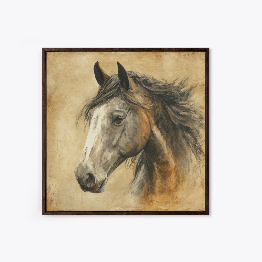 Majestic Horse Head Canvas Print, Animal Art, Modern Decor, Living Room Decor, Fine Art, Creature, Home Decor, Wall Decor, ANI-1x1-75