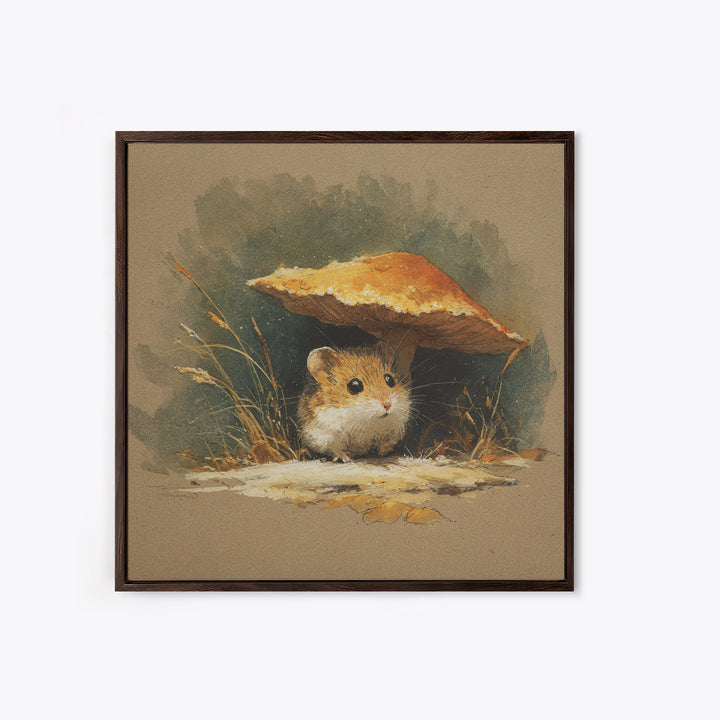 Tiny Field Mouse Canvas Print, Animal Art, Neutral Decor, Living Room Decor, Oil Painting, Creature, Wall Art, Home Decor, ANI-1x1-82