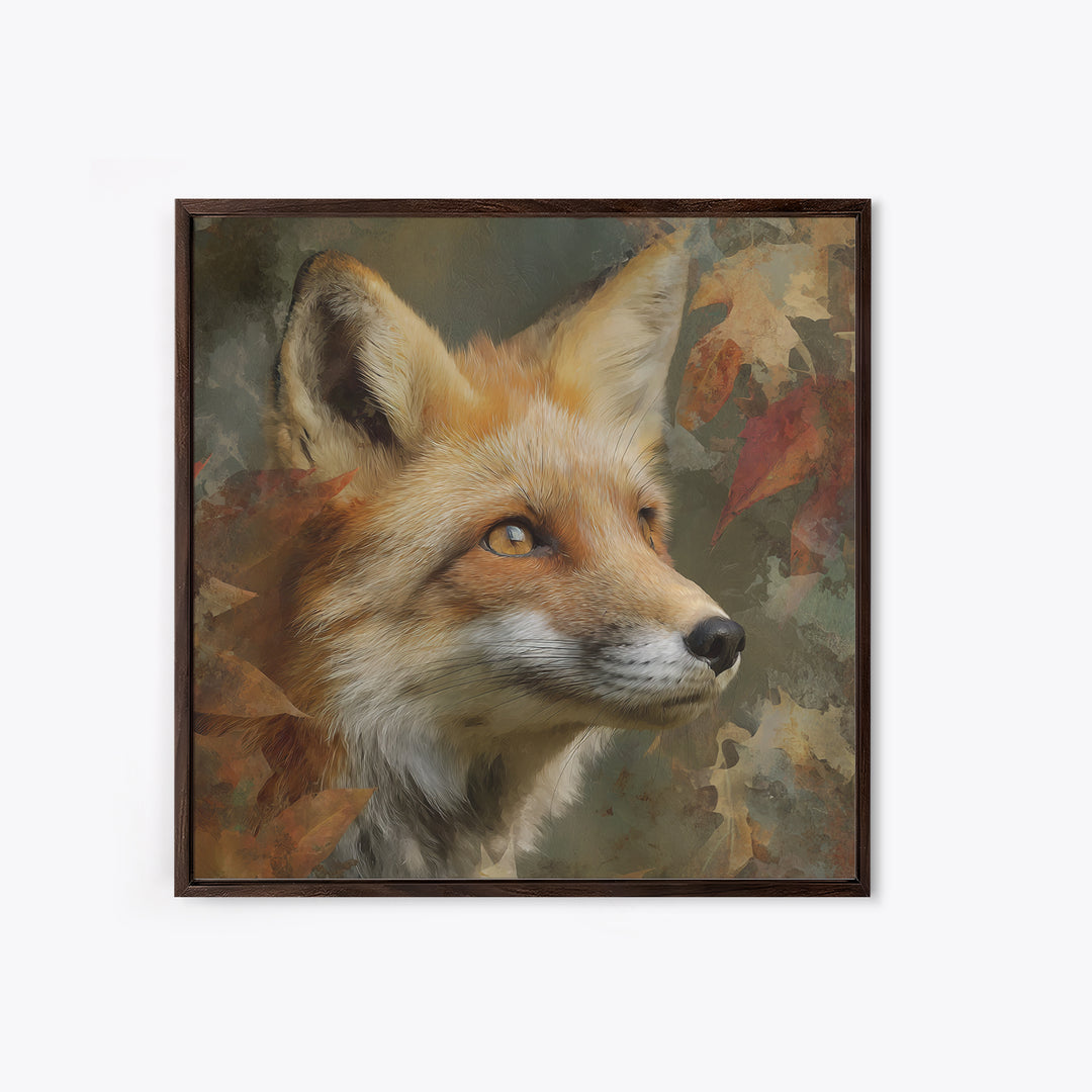 Dignified Fox Portrait Canvas Print, Animal Art, Wall Art, Living Room Decor, Fine Art, Creature, Nursery Decor, Art Deco, ANI-1x1-97