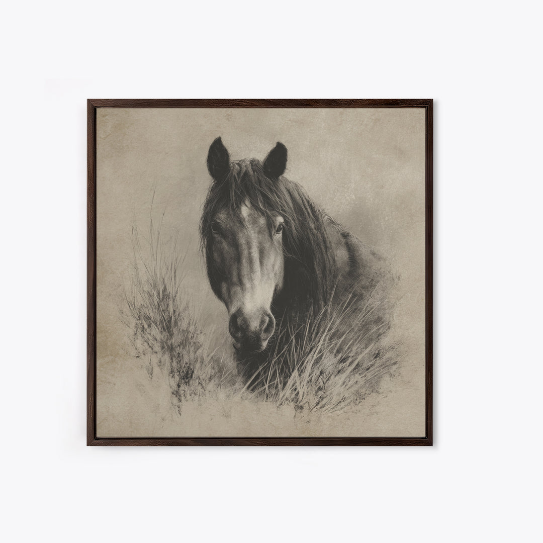 Majestic Horse Head Canvas Print, Animal Art, Wall Art, Living Room Decor, Fine Art, Creature, Nursery Decor, Art Deco, ANI-1x1-99