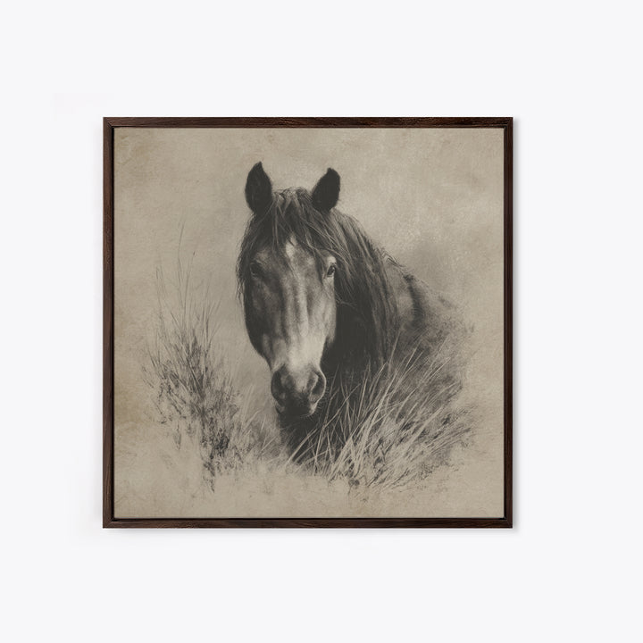 Majestic Horse Head Canvas Print, Animal Art, Wall Art, Living Room Decor, Fine Art, Creature, Nursery Decor, Art Deco, ANI-1x1-99