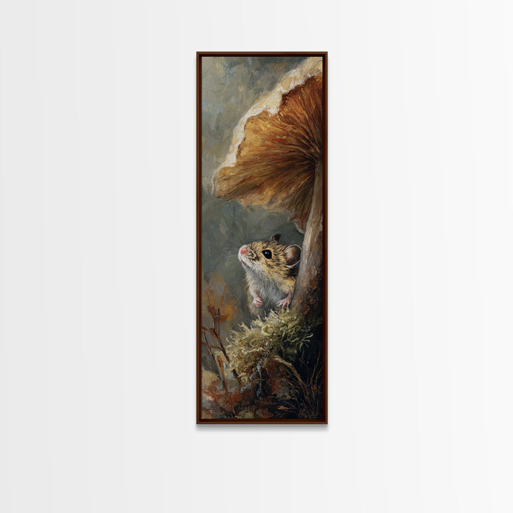 Tiny Field Mouse Canvas Print, Animal Art, Boho Wall Art, Living Room Decor, Fine Art, Creature, Statement Artwork, Boho Decor, ANI-1x3-22