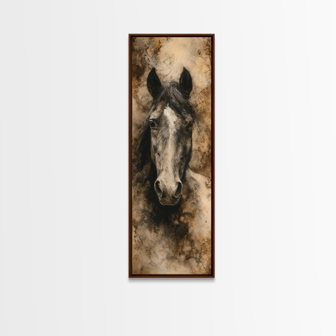 Majestic Horse Head Canvas Print, Animal Art, Digital Art, Living Room Decor, Fine Art, Creature, Farmhouse Decor, Nursery, ANI-1x3-39