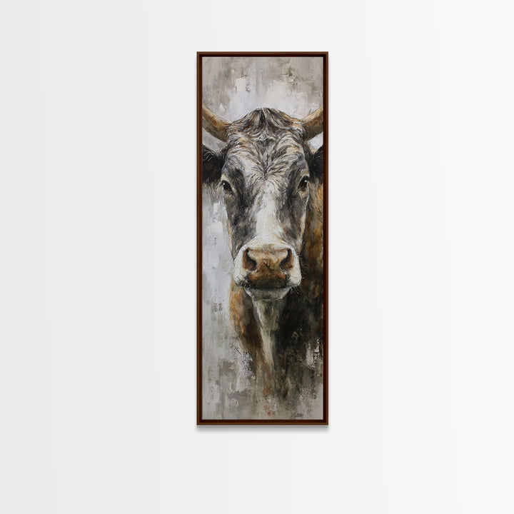 Gentle Cow Portrait Canvas Print, Animal Art, Farmhouse Decor, Living Room Decor, Creature, Neutral Decor, Modern Decor, ANI-1x3-67