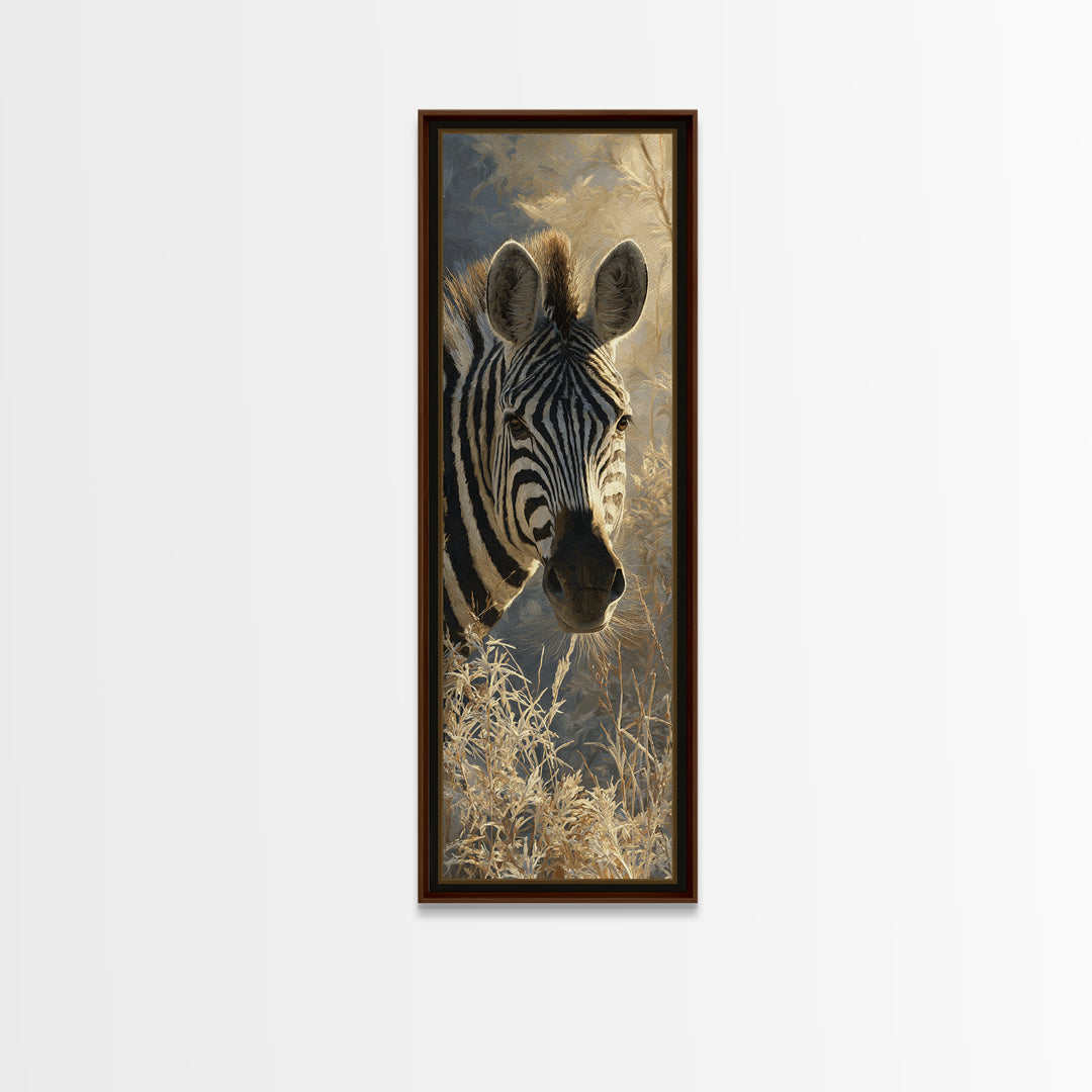 Zebra Portrait with Bold Graphic Stripe Pattern Canvas Print, Animal Art, Art Print, Living Room Decor, Fine Art, Creature, ANI-1x3-77