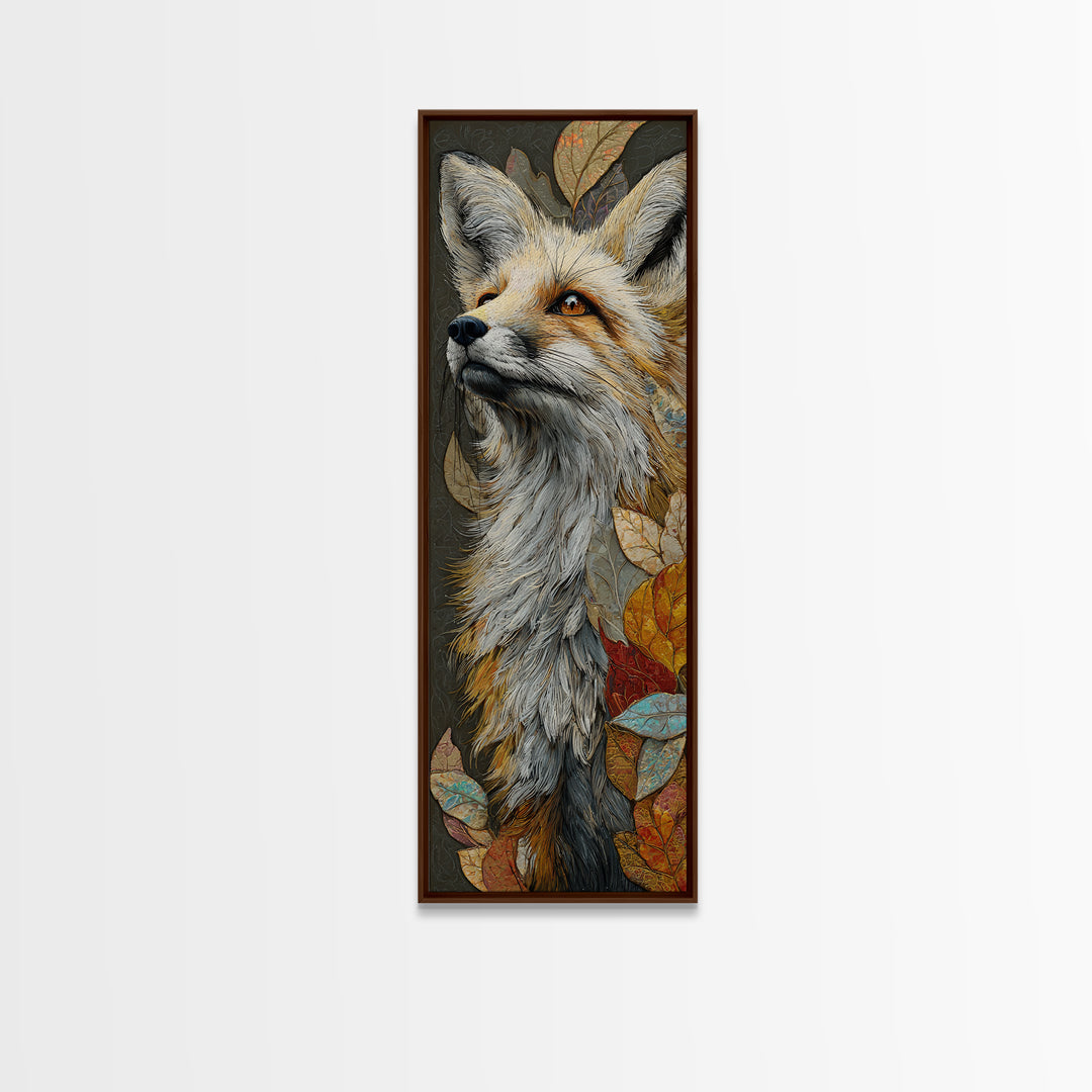 Dignified Fox Portrait Canvas Print, Animal Art, Art, Living Room Decor, Oil Painting, Creature, Original Art, Nursery Wall Art, ANI-1x3-85