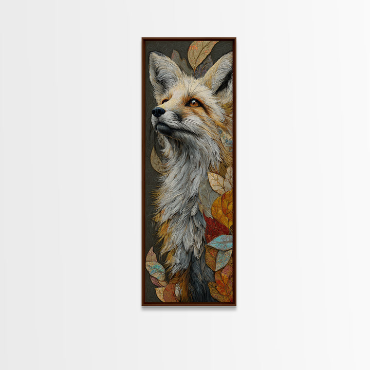 Dignified Fox Portrait Canvas Print, Animal Art, Art, Living Room Decor, Oil Painting, Creature, Original Art, Nursery Wall Art, ANI-1x3-85