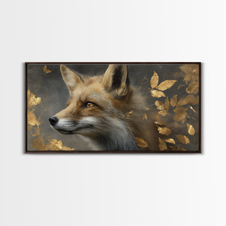 Dignified Fox Portrait Canvas Print, Animal Art, Digital Wall Art, Living Room Decor, Fine Art, Creature, Modern Wall Art, ANI-2x1-93