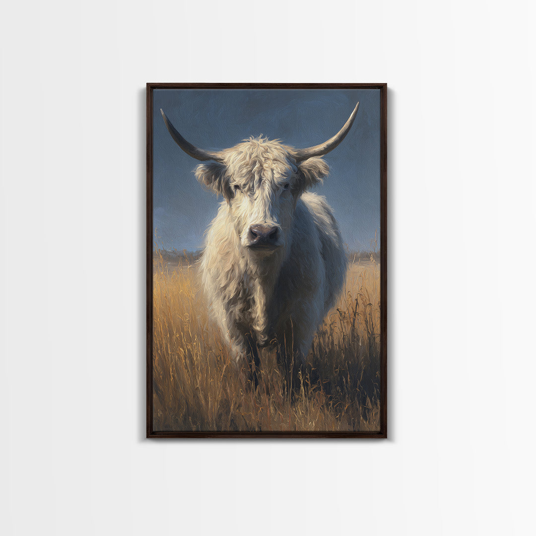 Gentle Cow Portrait Canvas Print, Animal Art, Gallery Decor, Living Room Decor, Fine Art, Creature, Contemporary Art, ANI-2x3-15