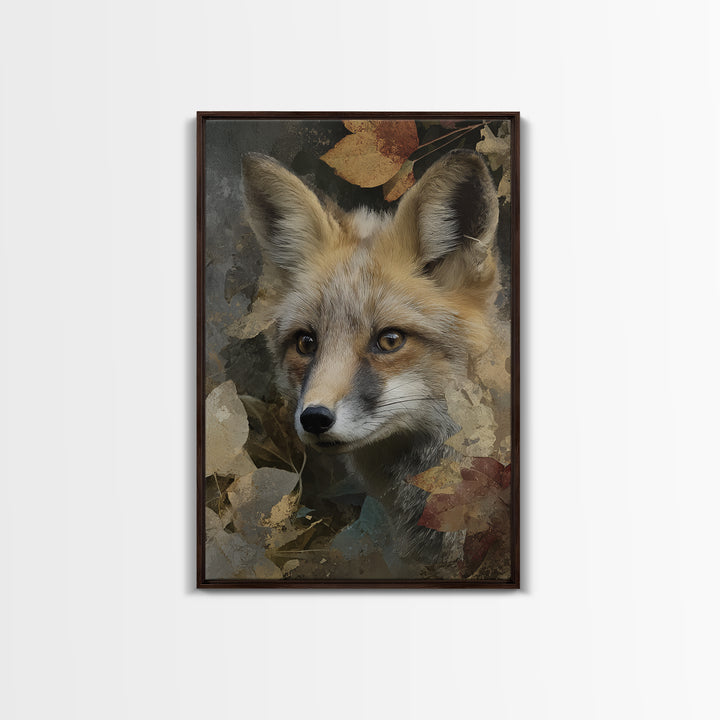 Dignified Fox Portrait Canvas Print, Animal Art, Art Deco, Living Room Decor, Fine Art, Creature, Cat Art, Safari Nursery Decor, ANI-2x3-57