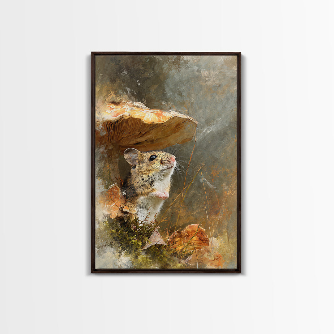 Tiny Field Mouse Canvas Print, Animal Art, Home Decor, Living Room Decor, Oil Painting, Creature, Art Deco, Original Art, ANI-2x3-66