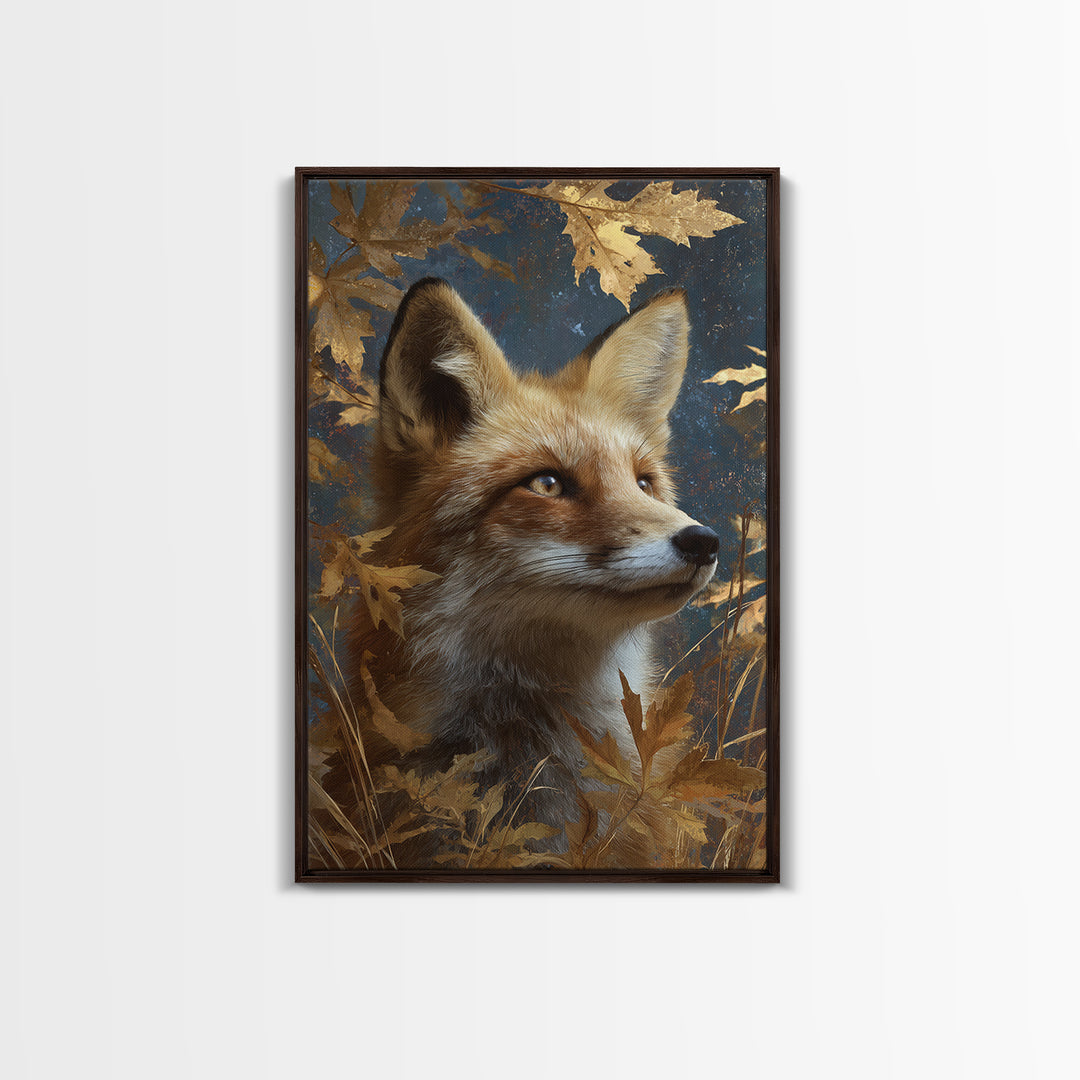 Dignified Fox Portrait Canvas Print, Animal Art, Art, Living Room Decor, Oil Painting, Creature, Original Art, Nursery Wall Art, ANI-2x3-9