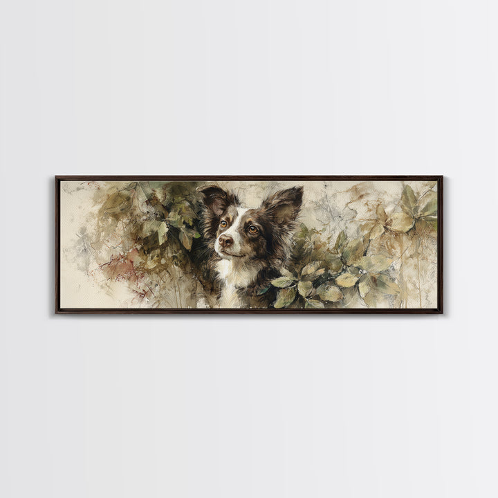 Dog Portrait with Painterly Collar and Loyal Canvas Print, Animal Art, Original Art, Living Room Decor, Fine Art, Creature, ANI-3x1-29