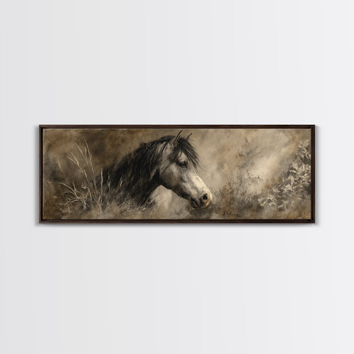 Majestic Horse Head Canvas Print, Animal Art, Art, Living Room Decor, Fine Art, Creature, Original Art, Nursery Wall Art, ANI-3x1-43