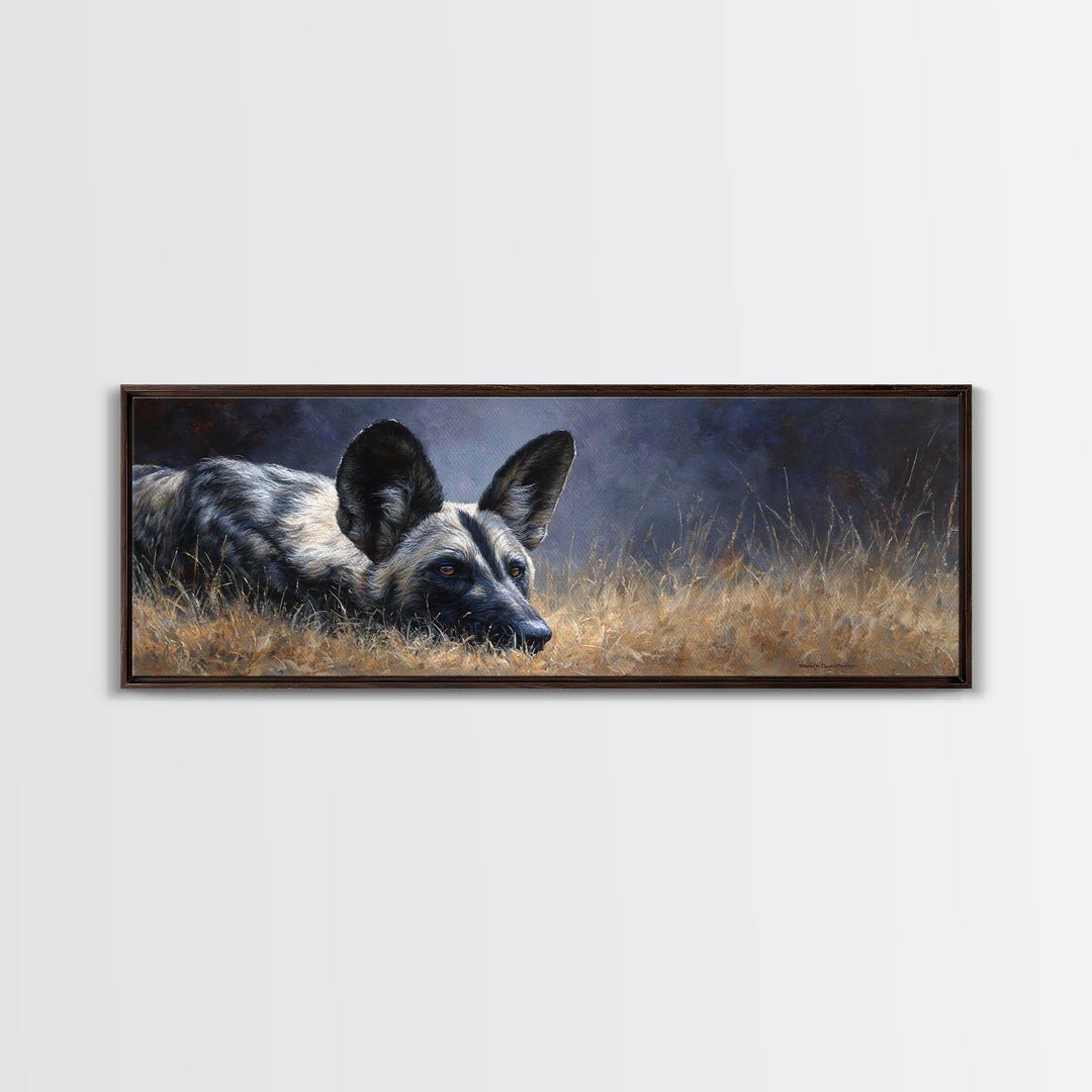 Dog Portrait with Painterly Collar and Loyal Framed Canvas Print, Animal Art, Printable Wall Art, Living Room Decor, Creature, ANI-3x1-5