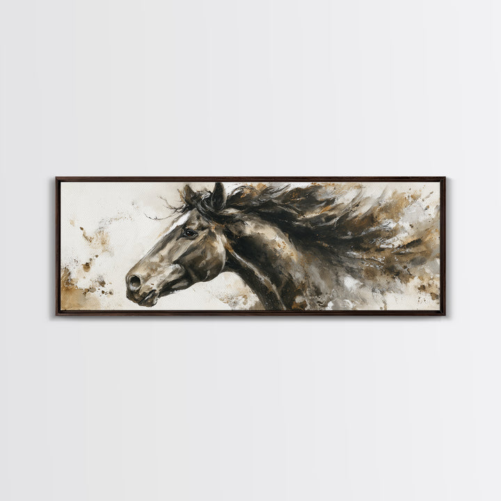 Majestic Horse Head Framed Canvas Print, Animal Art, Printable, Living Room Decor, Abstract Art, Creature, Nursery, ANI-3x1-67