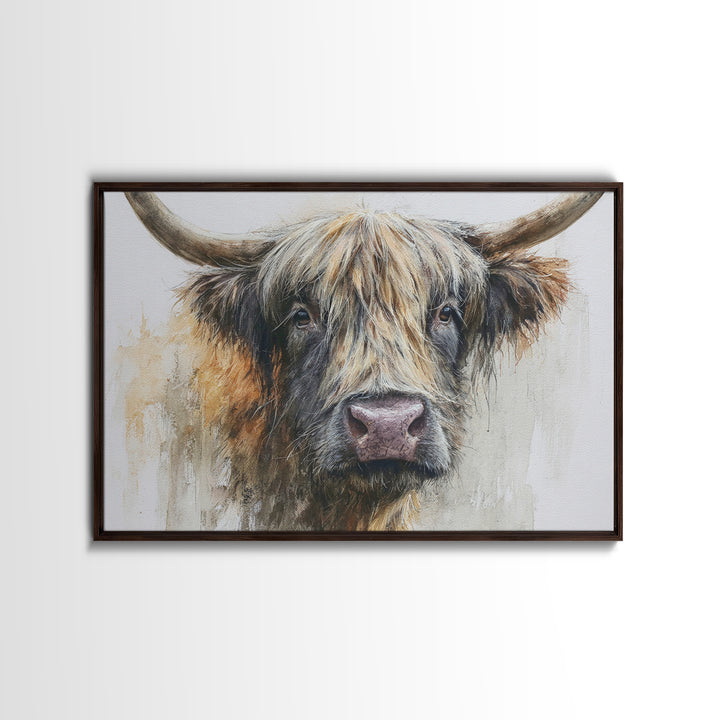 Gentle Cow Portrait Canvas Print, Animal Art, Living Room Decor, Fine Art, Creature, Fine Art Print, Statement Artwork, ANI-3x2-11