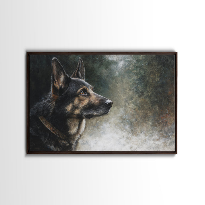 Dog Portrait with Painterly Collar and Loyal Canvas Print, Animal Art, Digital Print, Living Room Decor, Oil Painting, Creature, ANI-3x2-17
