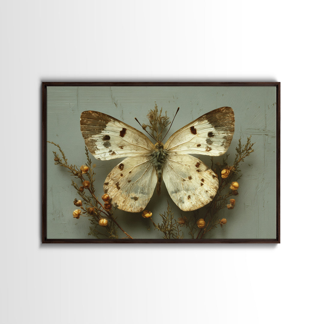 Butterfly Specimen Composition Canvas Print, Animal Art, Art Deco, Living Room Decor, Creature, Cat Art, Safari Nursery Decor, ANI-3x2-3