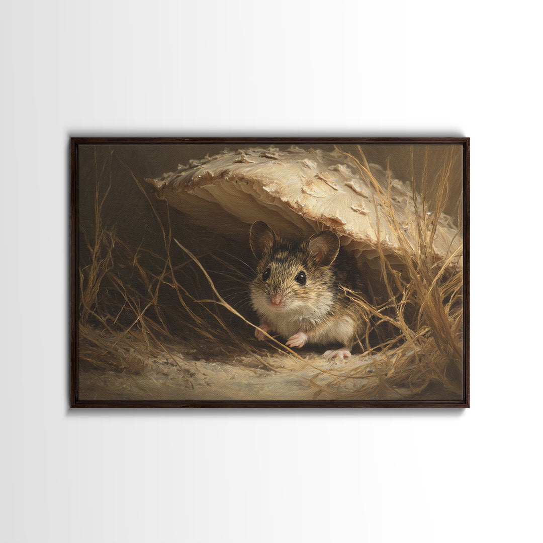 Tiny Field Mouse Canvas Print, Animal Art, Nursery Decor, Living Room Decor, Fine Art, Creature, Nursery Art, Cat Art, ANI-3x2-62