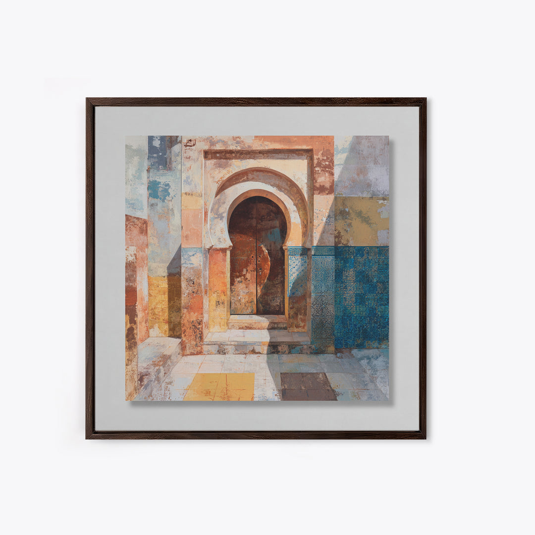 Architectural Archway in Warm Mediterranean Light Canvas Print, Art, Art Nouveau, Living Room Decor, Oil Painting, ART-1x1-22
