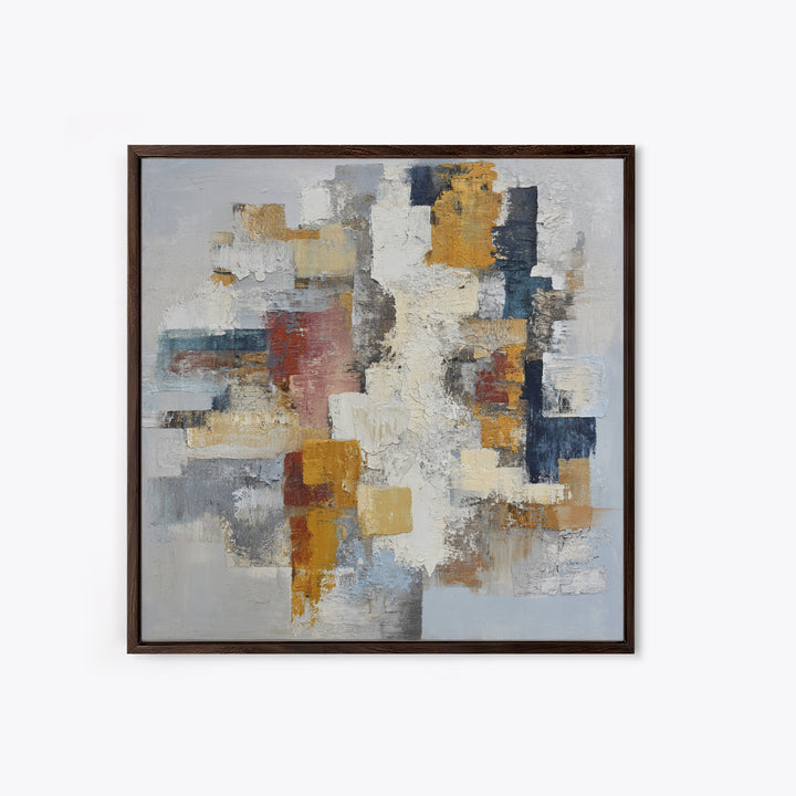 Contemporary Abstract with Layered Pigments and Energetic Canvas Print, Art, Black Art, Living Room Decor, Abstract Art, ART-1x1-26