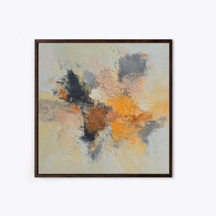 Contemporary Abstract with Layered Pigments and Energetic Canvas Print, Art, Black Art, Living Room Decor, Abstract Art, ART-1x1-50