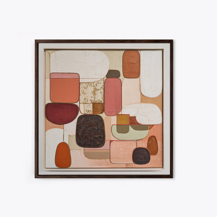 Modern Sculptural Shapes Rendered as Painted Forms Canvas Print, Art, Framed Art, Living Room Decor, Abstract Art, ART-1x1-54