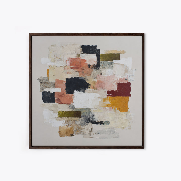 Contemporary Abstract with Layered Pigments and Energetic Canvas Print, Art, Abstract Wall Art, Living Room Decor, ART-1x1-74
