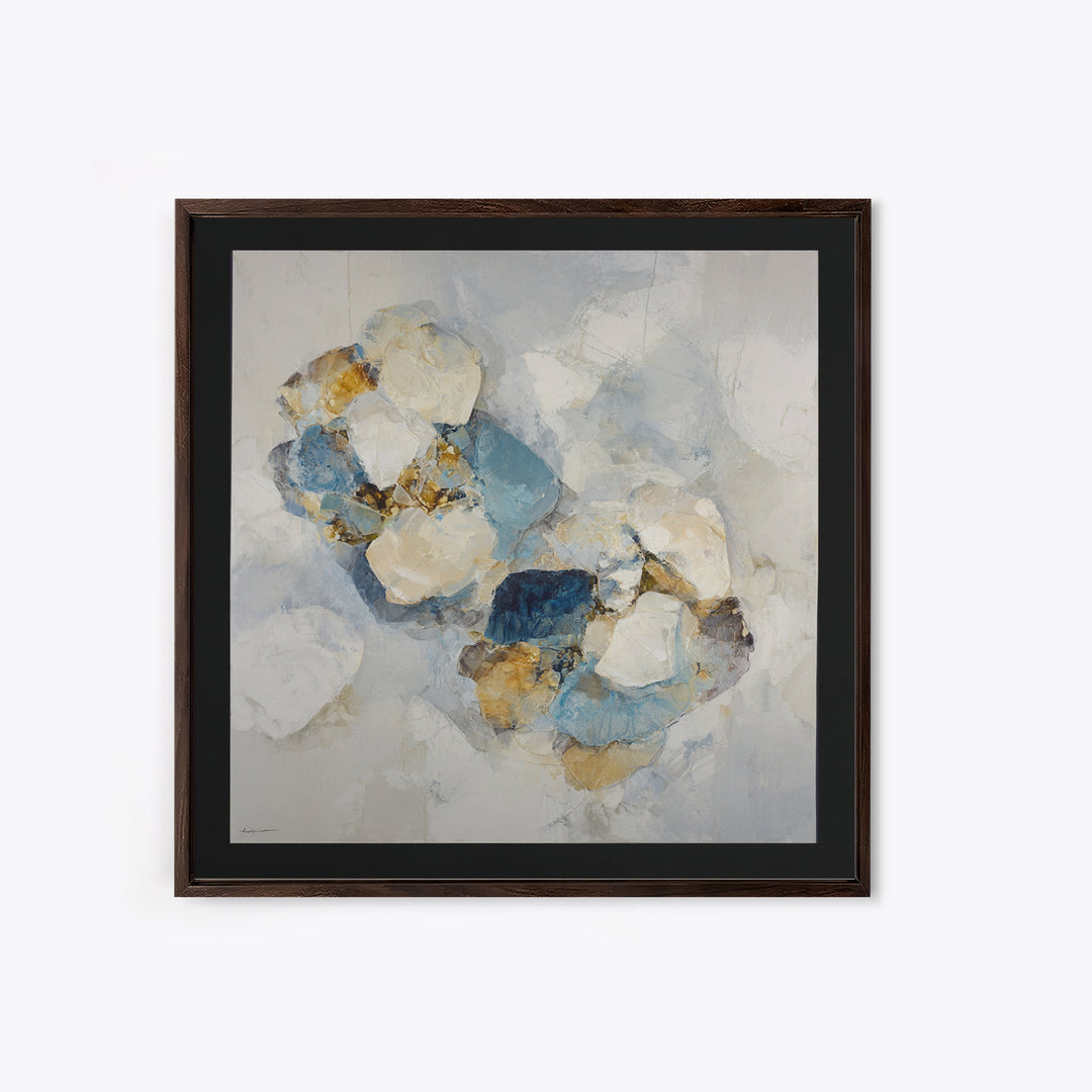 Modern Sculptural Shapes Rendered as Painted Forms Framed Canvas Print, Art, Resin Art, Living Room Decor, Abstract Art, ART-1x1-78