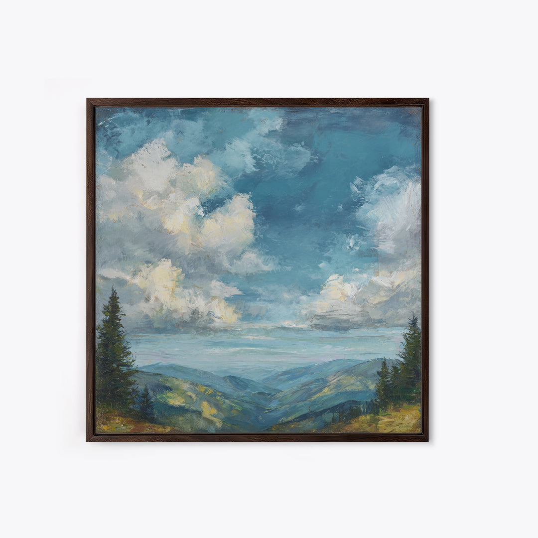 Quiet Mountain Scene Canvas Print, Art, Home Decor, Living Room Decor, Fine Art, Minimalist Decor, Contemporary Art, ART-1x1-89