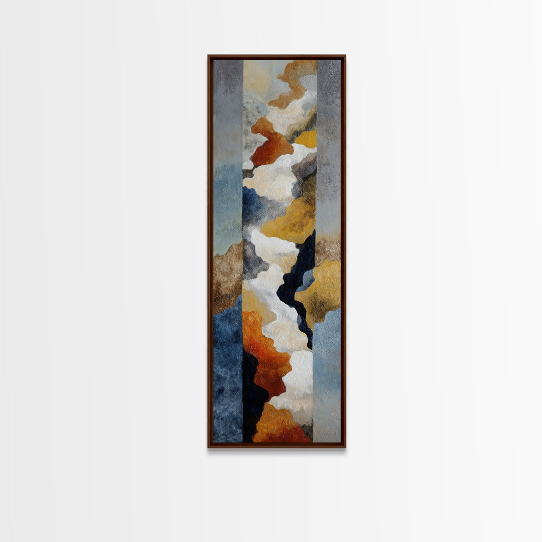 Contemporary Abstract with Layered Pigments and Energetic Canvas Print, Art, Framed Art, Living Room Decor, Fine Art, ART-1x3-14