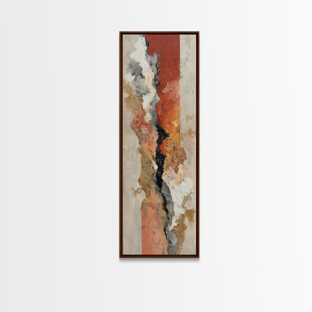 Contemporary Abstract with Layered Pigments and Energetic Canvas Print, Art, Framed Art, Living Room Decor, Fine Art, ART-1x3-38