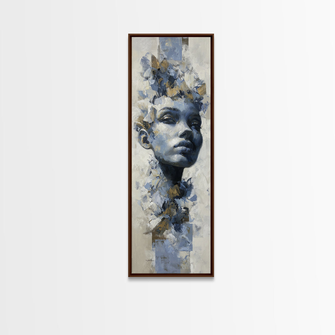 Expressive Portrait with Dramatic Light and Textured Canvas Print, Art, Room Decor, Living Room Decor, Fine Art, ART-1x3-40