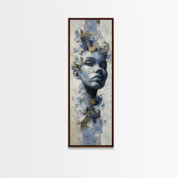 Expressive Portrait with Dramatic Light and Textured Canvas Print, Art, Room Decor, Living Room Decor, Fine Art, ART-1x3-40