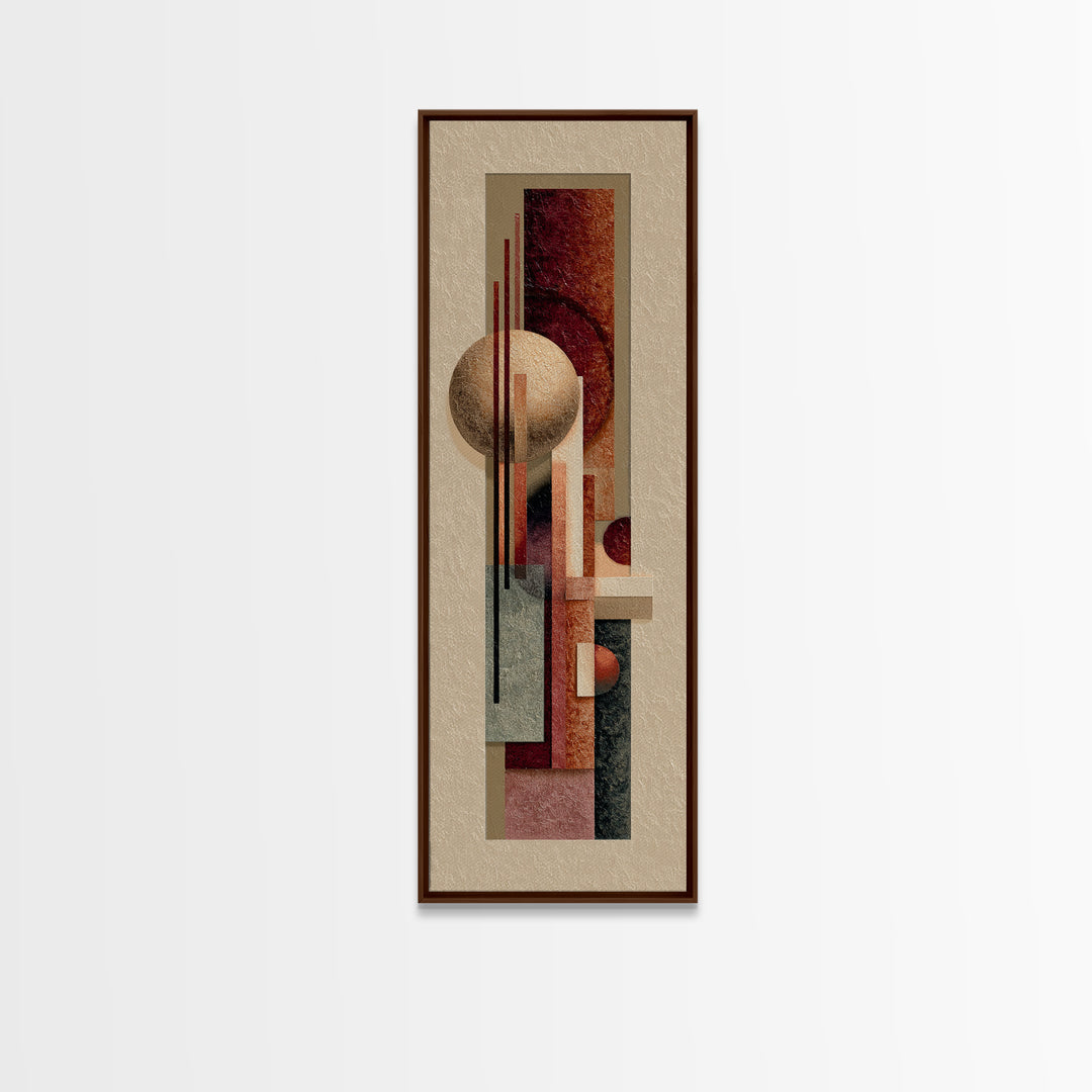Modern Sculptural Shapes Rendered as Painted Forms Canvas Print, Art, Wood Wall Art, Living Room Decor, Fine Art, ART-1x3-42