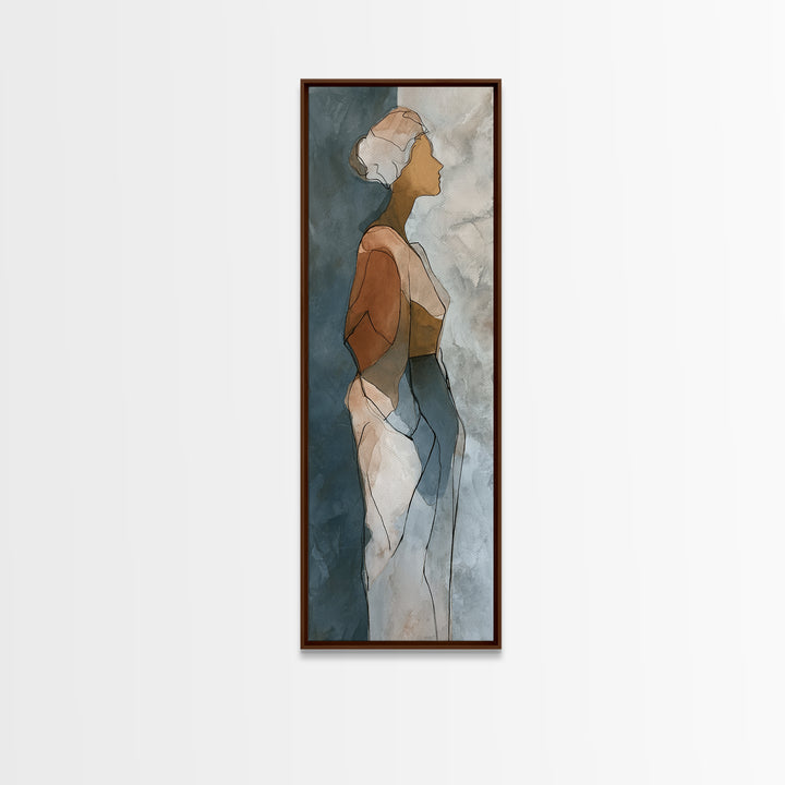 Simple Monochrome Figure Study Canvas Print, Art, Statement Artwork, Living Room Decor, Fine Art, Digital Art, ART-1x3-48