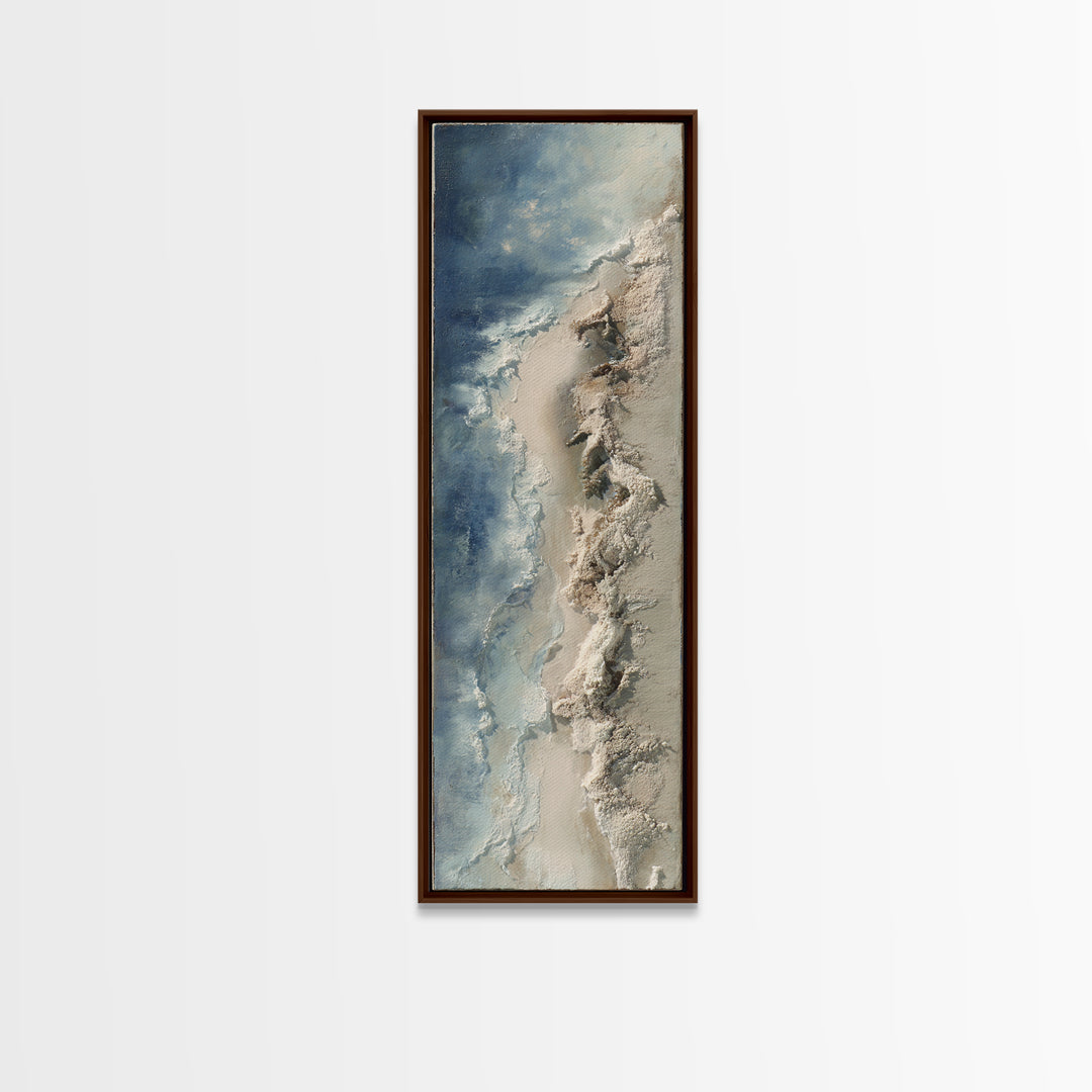 Dramatic Seascape with Foam and Storm Clouds Canvas Print, Art, Luxury Decor, Living Room Decor, Abstract Art, ART-1x3-60