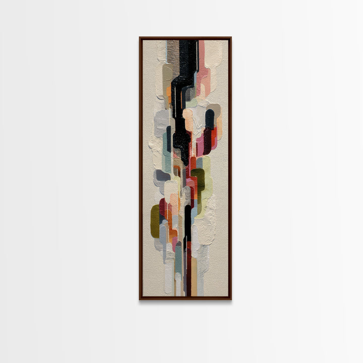 Contemporary Abstract with Layered Pigments and Energetic Framed Canvas Print, Art, Resin Art, Living Room Decor, Fine Art, ART-1x3-62