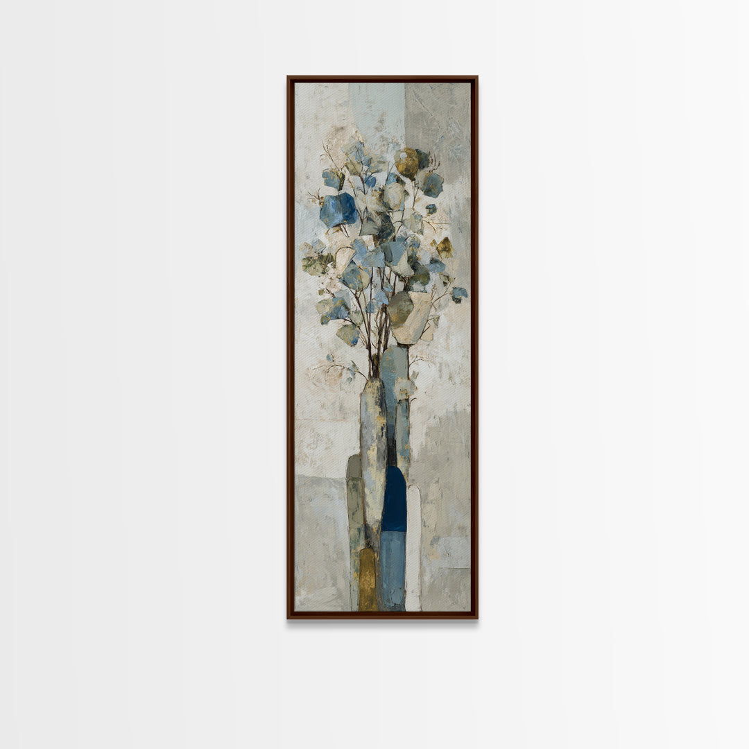 Modern Sculptural Shapes Rendered as Painted Forms Framed Canvas Print, Art, Boho Wall Art, Living Room Decor, Abstract Art, ART-1x3-66