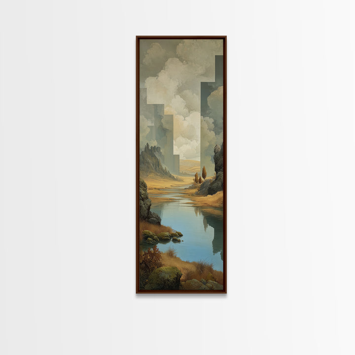 Surreal Dream Landscape Canvas Print, Art, Canvas Wall Art, Living Room Decor, Oil Painting, Boho Wall Art, Pink Wall Art, ART-1x3-95